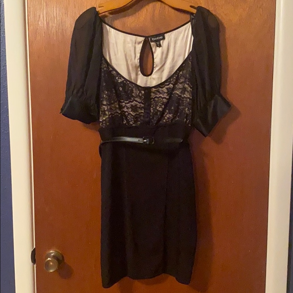 Black bodycon bebe dress